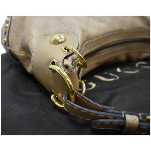 GUCCI Babouska Heart Guccissima Leather Hobo Bag Beige 211965