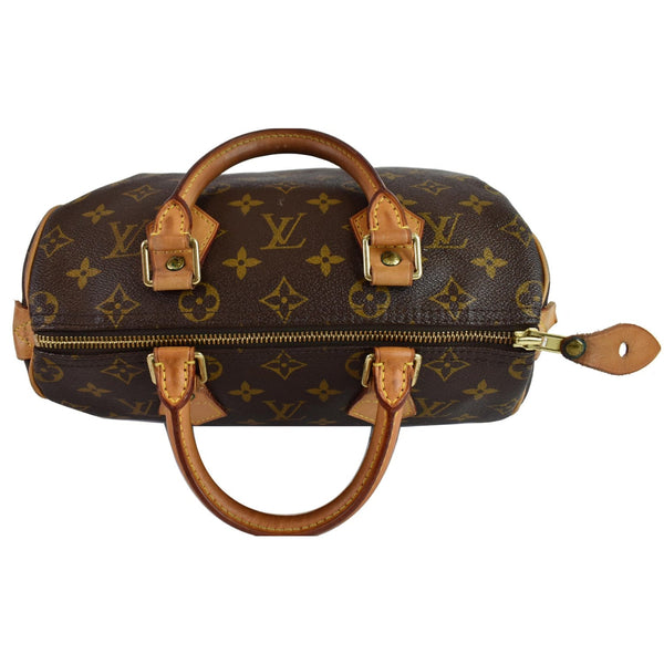 LOUIS VUITTON Speedy 25 Monogram Canvas Satchel Bag Brown