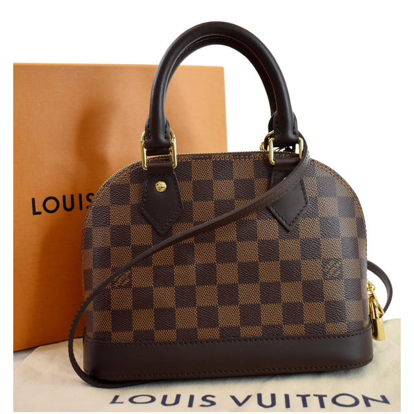 Louis Vuitton Alma BB Damier Ebene Shoulder Bag front side