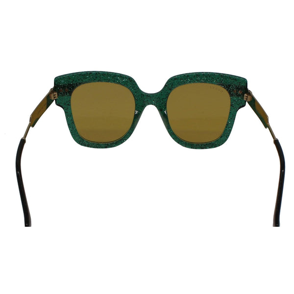 GUCCI GG0281S Square Glitter Green Sunglasses Brown Lens