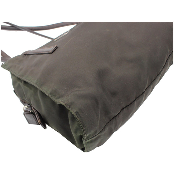 Prada Nylon Tote Shoulder Bag Dark Green - bottom preview