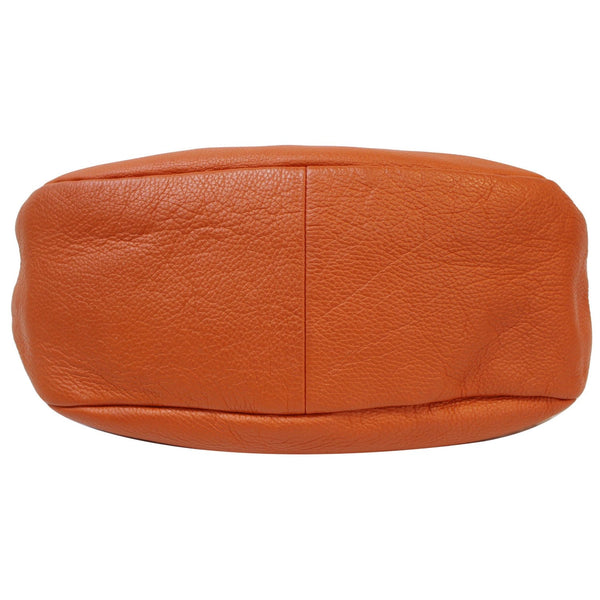 PRADA Vitello Daino Pebbled Leather Hobo Bag Orange