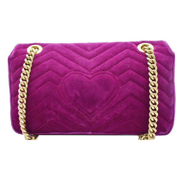GUCCI GG Marmont Velvet Small Shoulder Bag Purple 443497