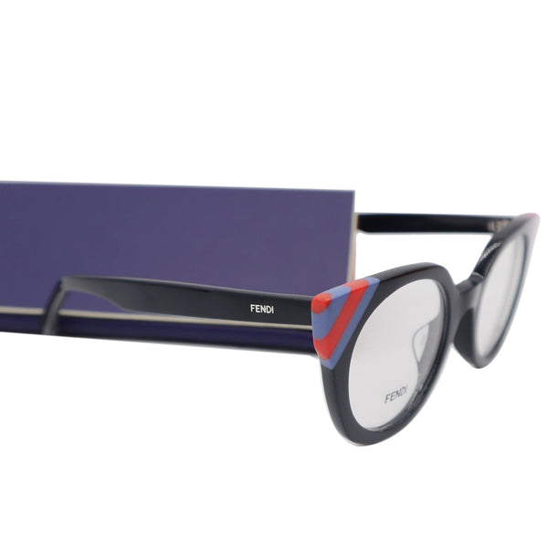 FENDI FF 0246 PJP Waves Dark Blue Striped Red Black Frame Eyeglasses Demo Lens