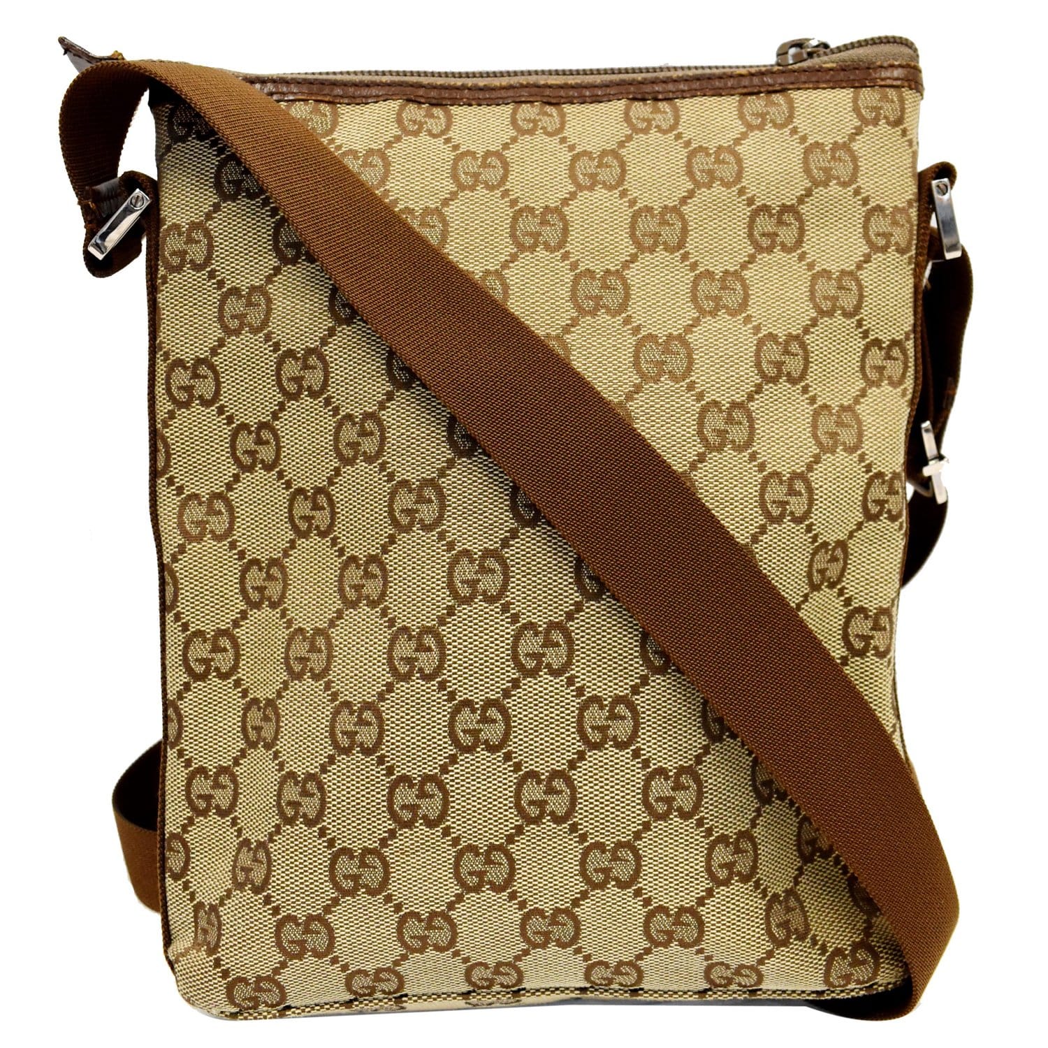 Gucci Monogram Canvas Small Messenger Bag Brown/Beige