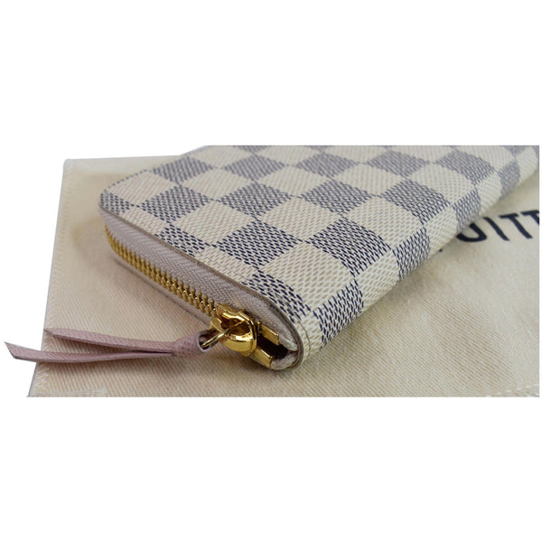 LOUIS VUITTON Clemence Damier Azur Zippy Wallet White