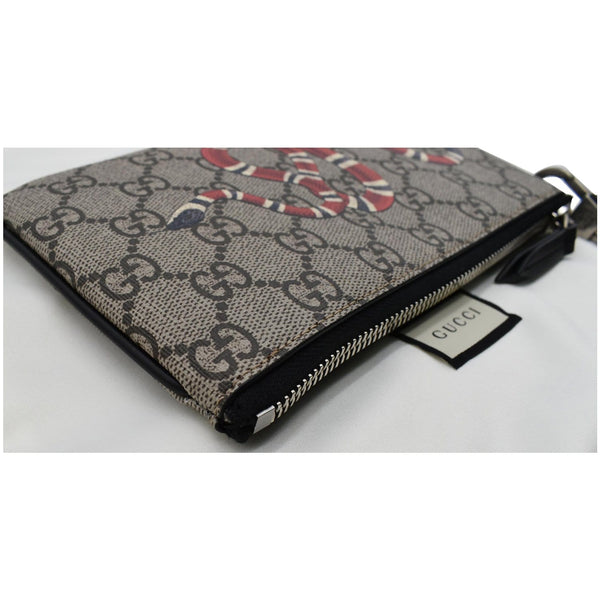 Gucci Kingsnake Print Pouch Wristlet - beige color