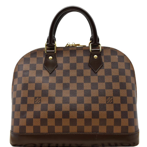 LOUIS VUITTON Alma PM Damier Ebene Satchel Bag Brown