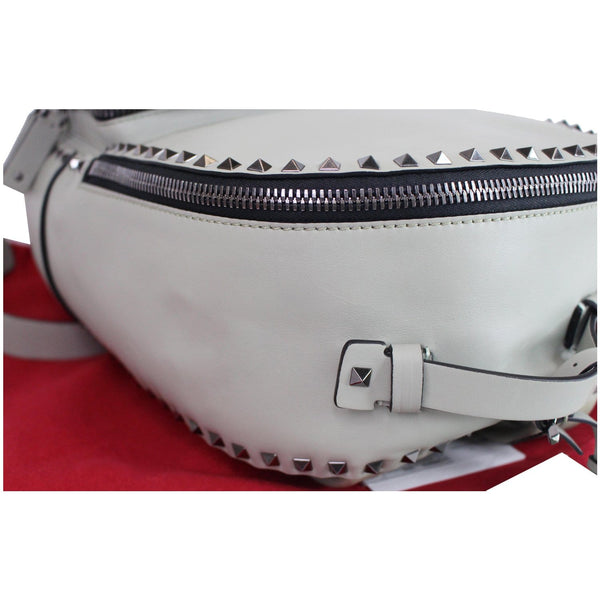 VALENTINO Garavani Rockstud Leather Backpack Light Green