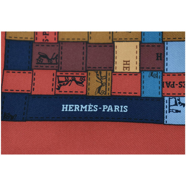 HERMES Bolduc Au Carre Silk Scarf Multicolor