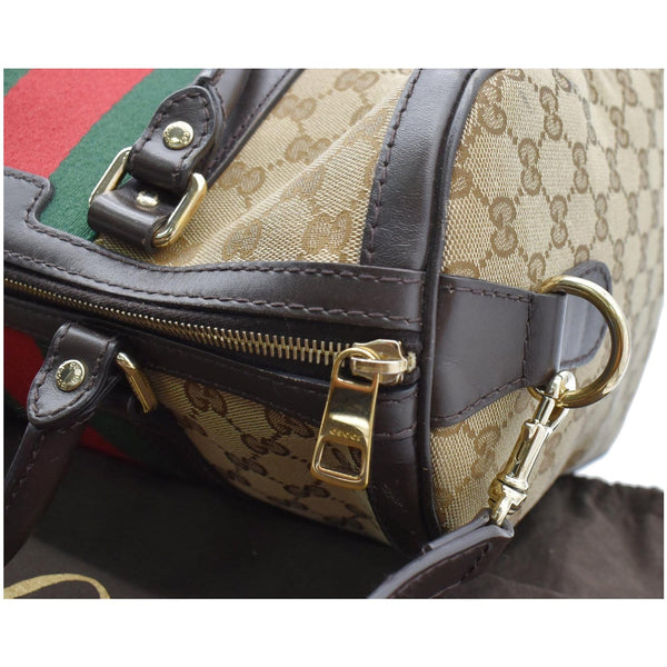 GUCCI Vintage Web Original GG Boston Satchel Bag Beige 247205