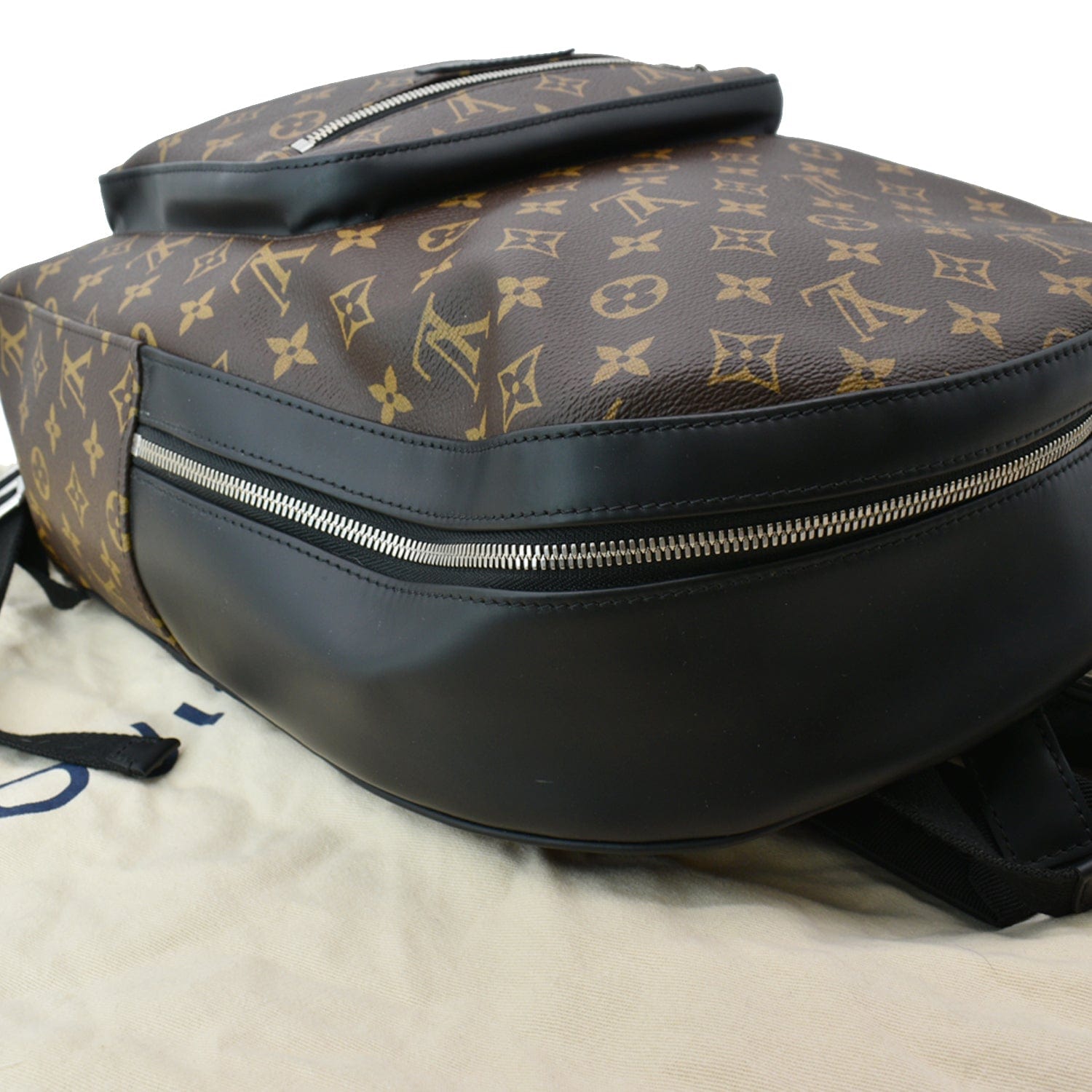 LOUIS VUITTON Brown Monogram Coated Canvas and Black Leather Josh