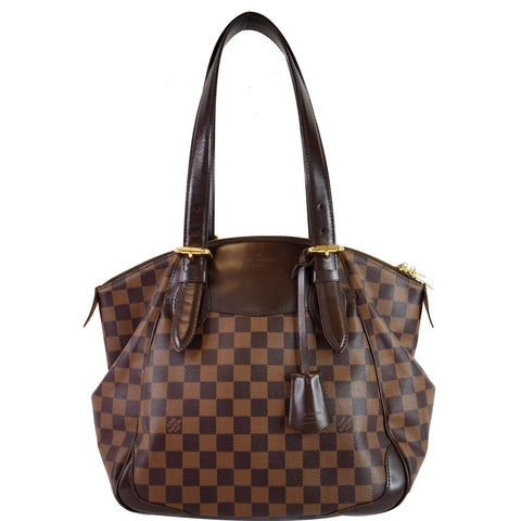 LOUIS VUITTON Verona MM Damier Ebene Shoulder Bag Brown