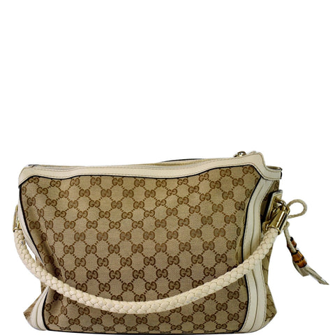 GUCCI Medium Bella GG Canvas Hobo Bag Beige 269949