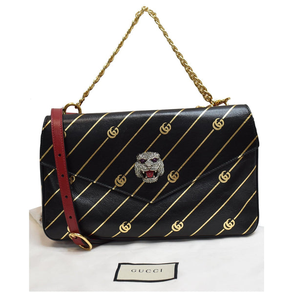 GUCCI Thiara Medium Double Smooth Leather Shoulder Bag Red/Black 524822