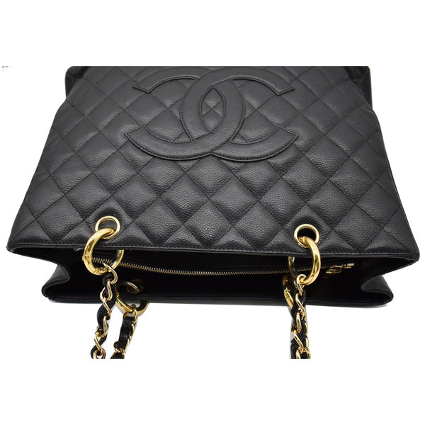 CHANEL Grand Shopping GST Caviar Leather Tote Bag Black