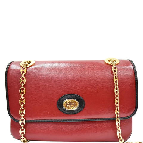 GUCCI Linea Marina Small Leather Chain Shoulder Bag Red 576421 - 10% OFF