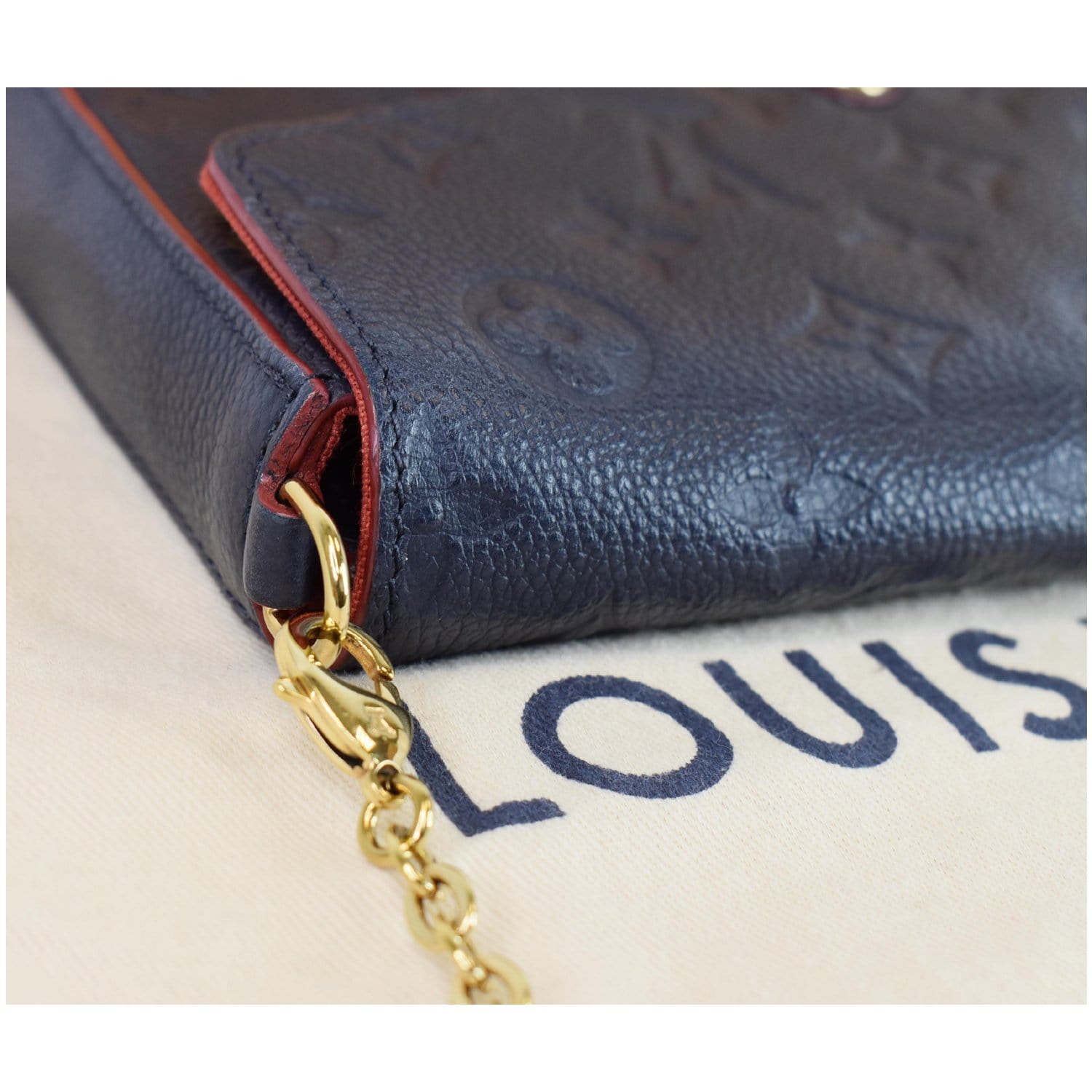 Louis Vuitton Félicie Pochette Navy / Red Monogram Empreinte