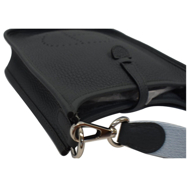Hermes Evelyne TPM Clemence Leather Handbag top corner