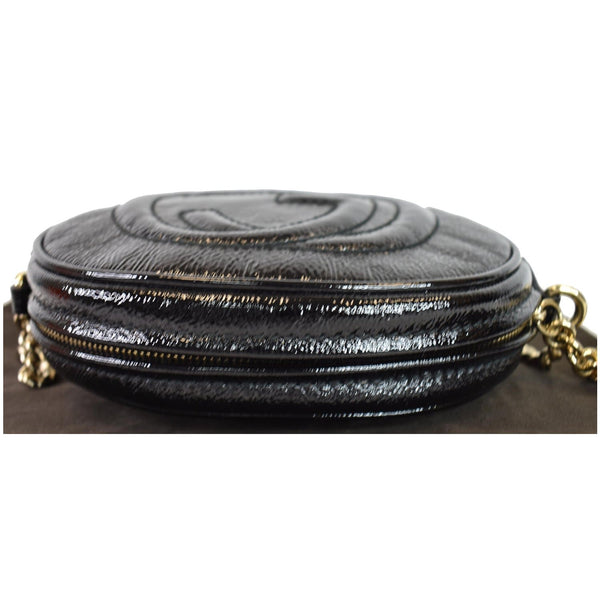 GUCCI Mini Soho Chain Pebbled Calfskin Shoulder Bag Black 353965