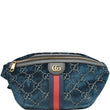 GUCCI GG Monogram Velvet Belt Bumbag Dark Blue 574968