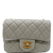 CHANEL CC Pearl Crush Mini Flap Quilted Lambskin Leather Shoulder Bag Light Grey