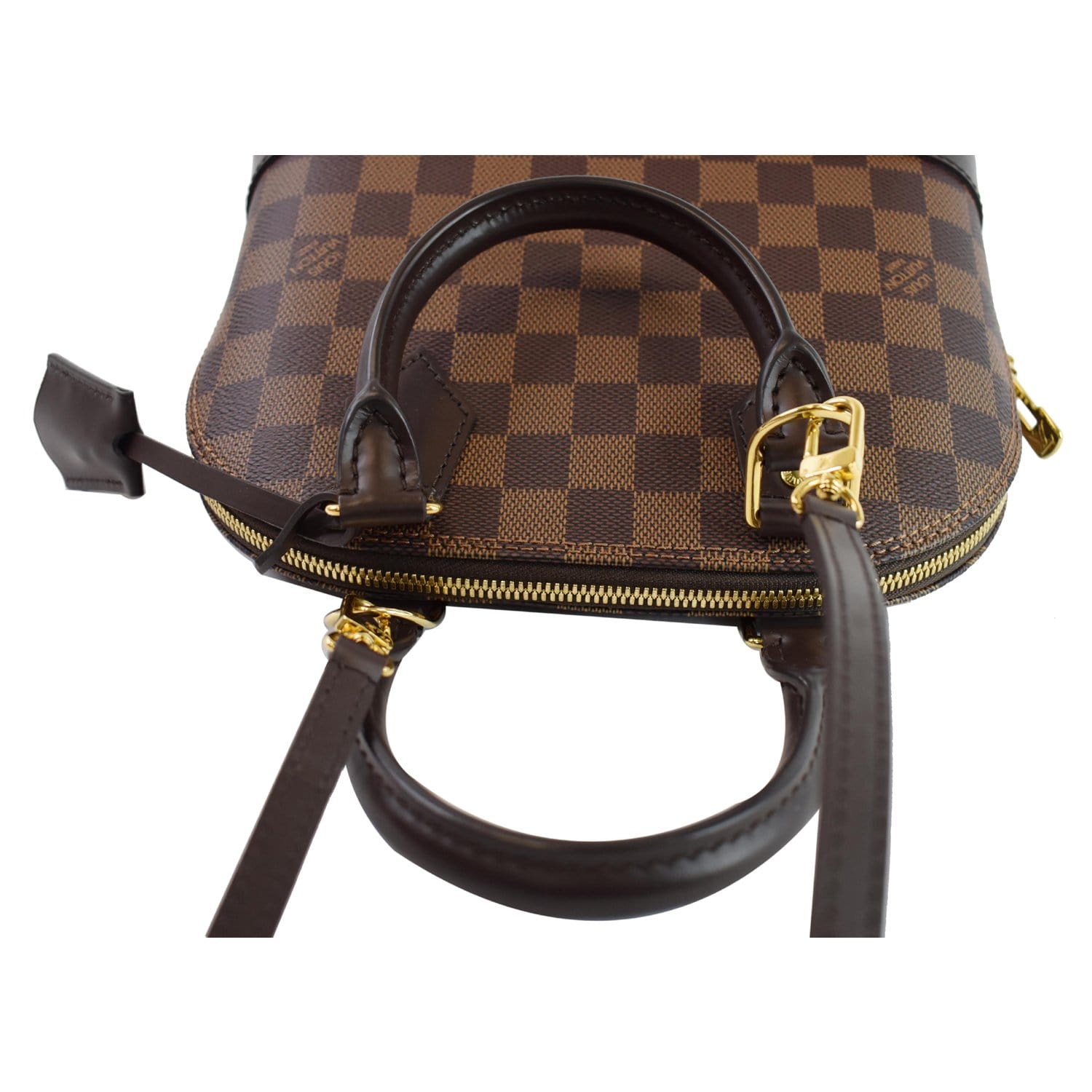 Authentic Louis Vuitton Alma Damier Ebene Shoulder Bag BB Brown