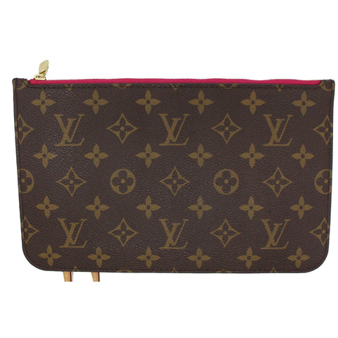 Louis Vuitton Neverfull MM Monogram Canvas Pouch - backside view