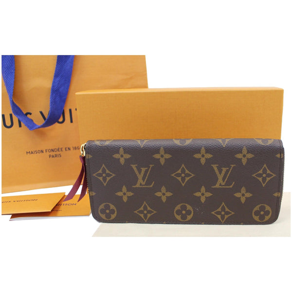 LOUIS VUITTON Clemence Monogram Canvas Wallet Brown