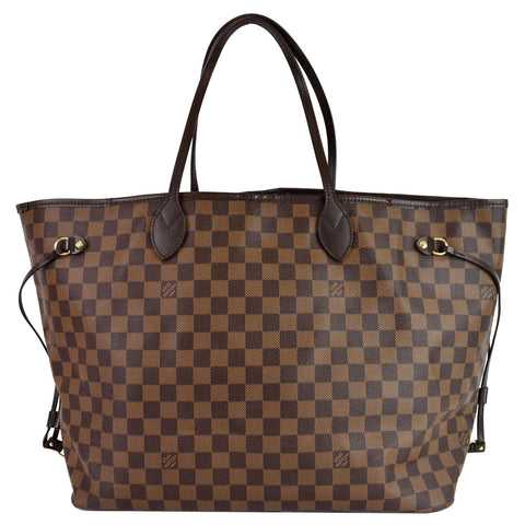 LOUIS VUITTON Neverfull GM Damier Ebene Shoulder Bag Brown