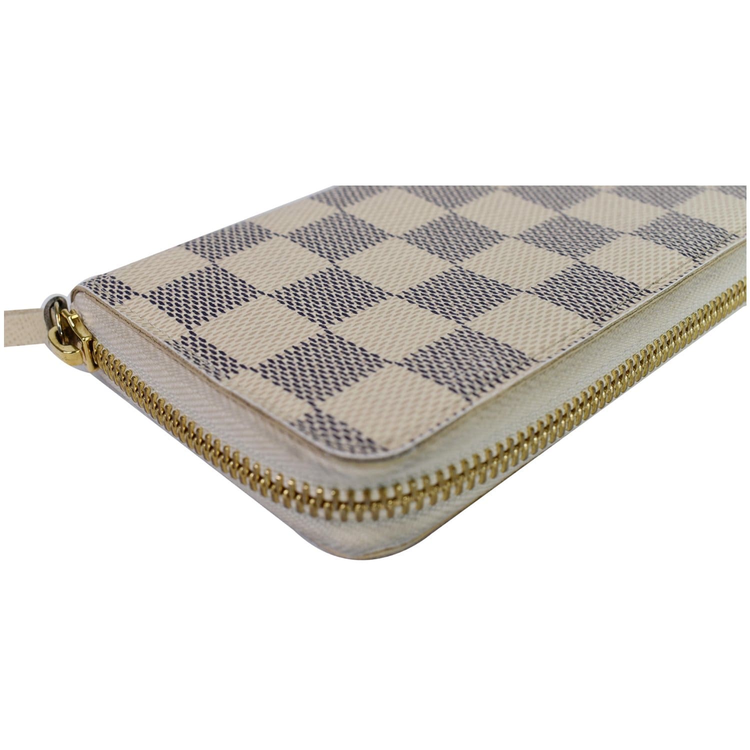Clemence Wallet Damier Azure Canvas White GHW