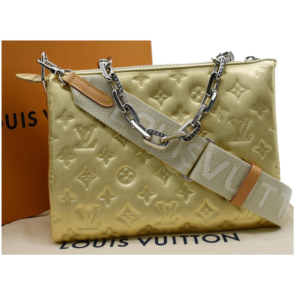 LOUIS VUITTON Coussin PM Monogram Embossed Shoulder Bag Gold