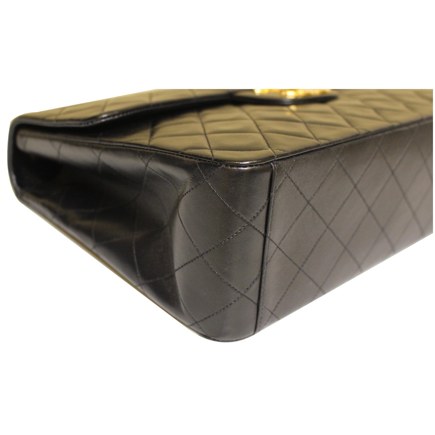 Black Chanel Jumbo XL Classic Lambskin Single Flap Bag – Designer