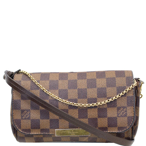 LOUIS VUITTON Favorite PM Damier Ebene Crossbody Bag Brown