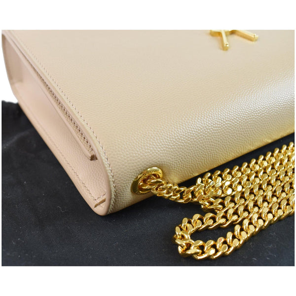 YVES SAINT LAURENT Kate Small Grain De Poudre Crossbody Bag Beige