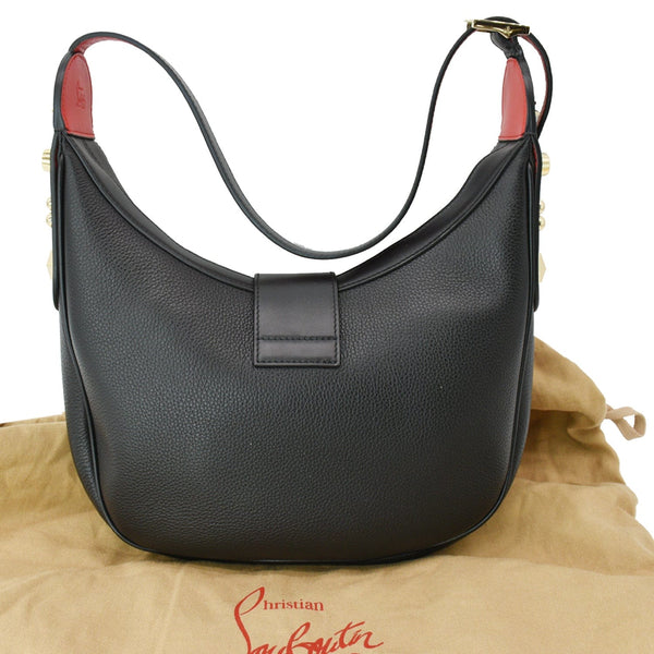 CHRISTIAN LOUBOUTIN Carasky Small Leather Hobo Bag Black