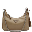 PRADA Re-Edition 2005 Nylon Shoulder Bag Beige