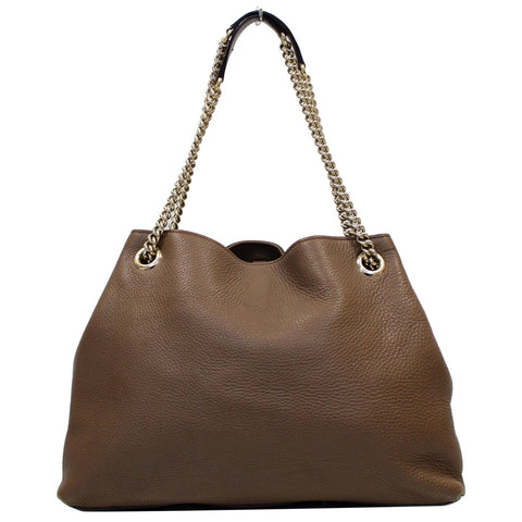 Gucci Soho Pebbled Leather Chain Shoulder Tote Bag backside view