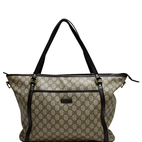 GUCCI Joy Medium GG Supreme Canvas Tote Bag Beige 388923