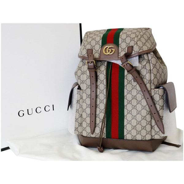 Gucci Ophidia GG Medium Supreme Canvas Backpack Bag - upfront view