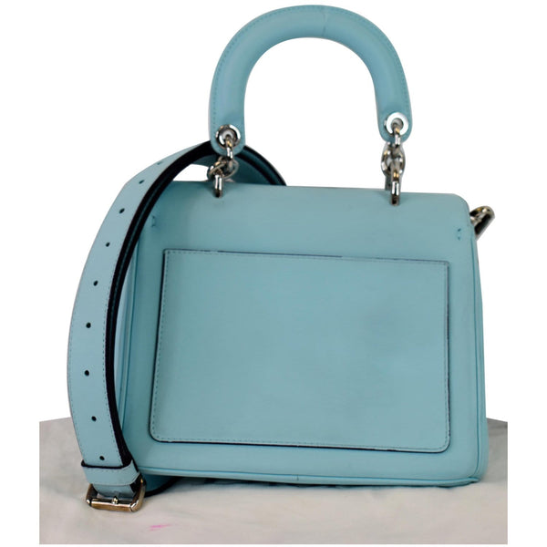 CHRISTIAN DIOR Be Dior Small Leather Flap Shoulder Bag Light Blue