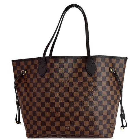 LOUIS VUITTON Neverfull MM Damier Ebene Tote Bag Brown