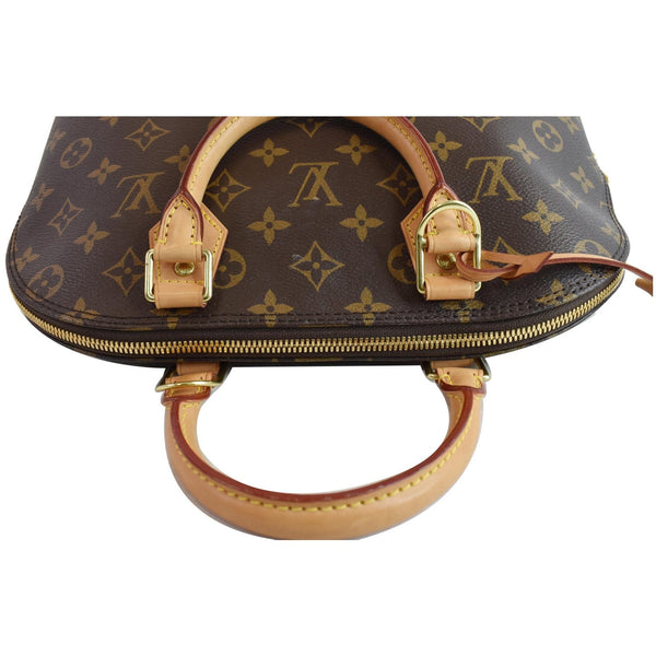 LOUIS VUITTON Alma PM Monogram Canvas Satchel Bag Brown