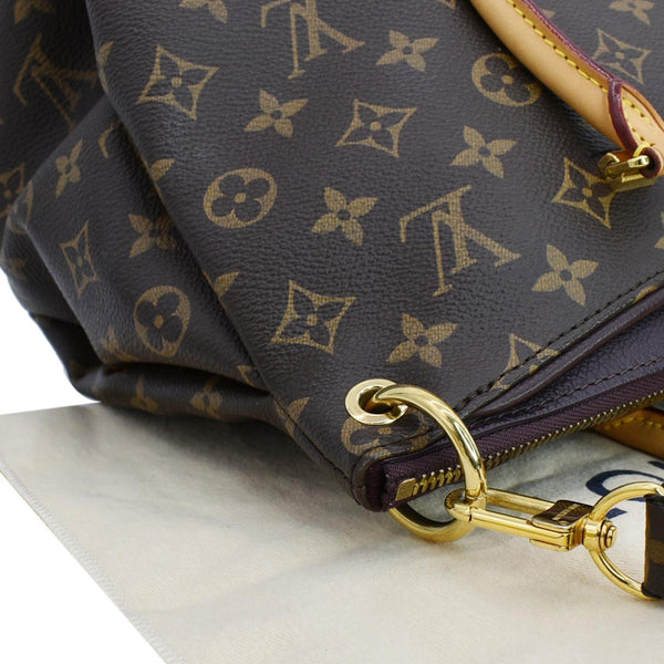 LOUIS VUITTON Pallas Monogram Canvas Satchel Bag Brown