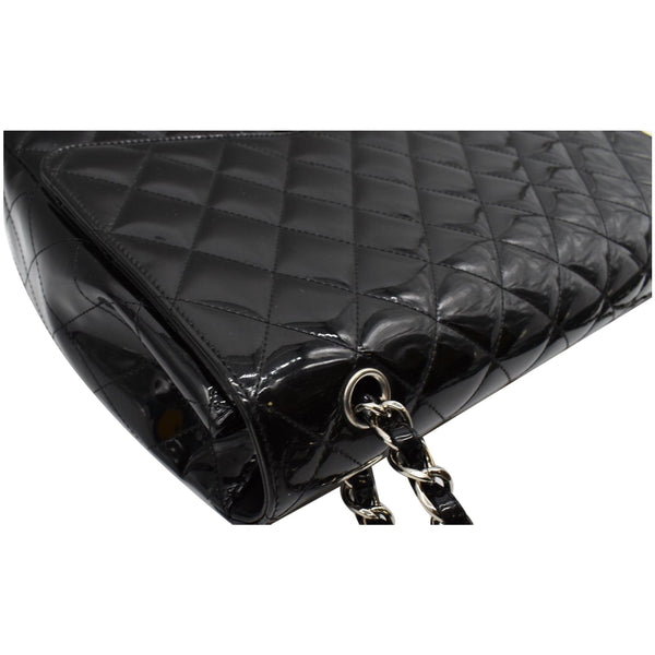 Chanel Classic Maxi Single Flap Quilted Patent Leather Bag