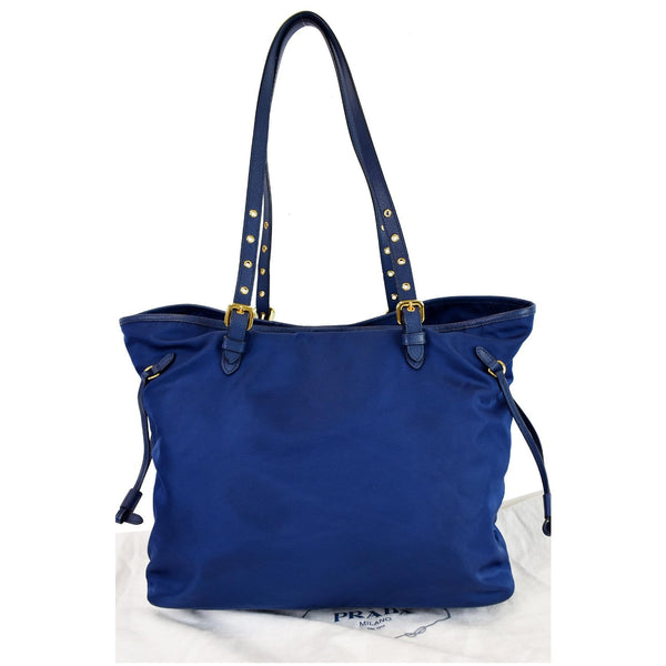 Prada Tessuto Nylon Saffiano Leather Bag Blue Canvas