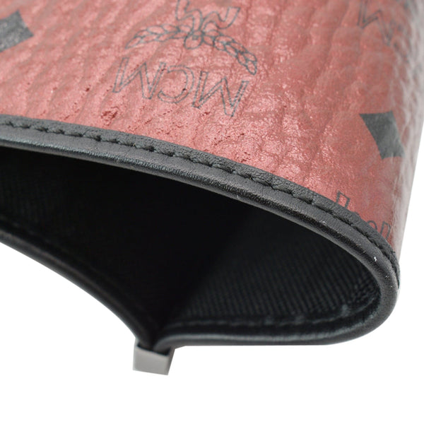 MCM Kira Metallic Medium Coated Canvas Shopping Tote Bag Red