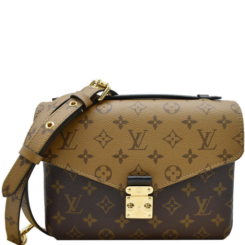 LOUIS VUITTON Metis Pochette Reverse Monogram Canvas Crossbody Bag Brown
