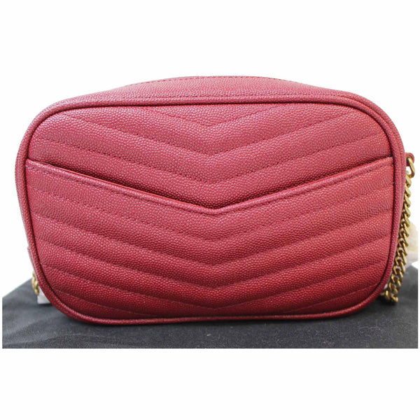 YVES SAINT LAURENT Mini Lou Grain De Poudre Camera Bag Red