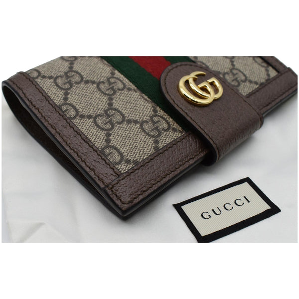 GUCCI Ophidia GG Supreme Monogram Web Passport Case Wallet Beige 598914